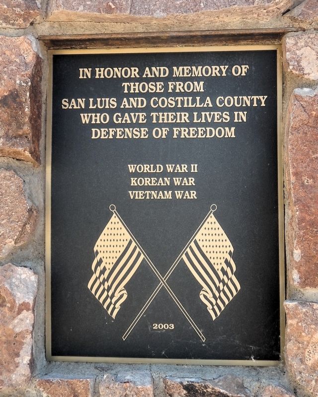 San Luis and Costilla County Veterans Memorial image. Click for full size.