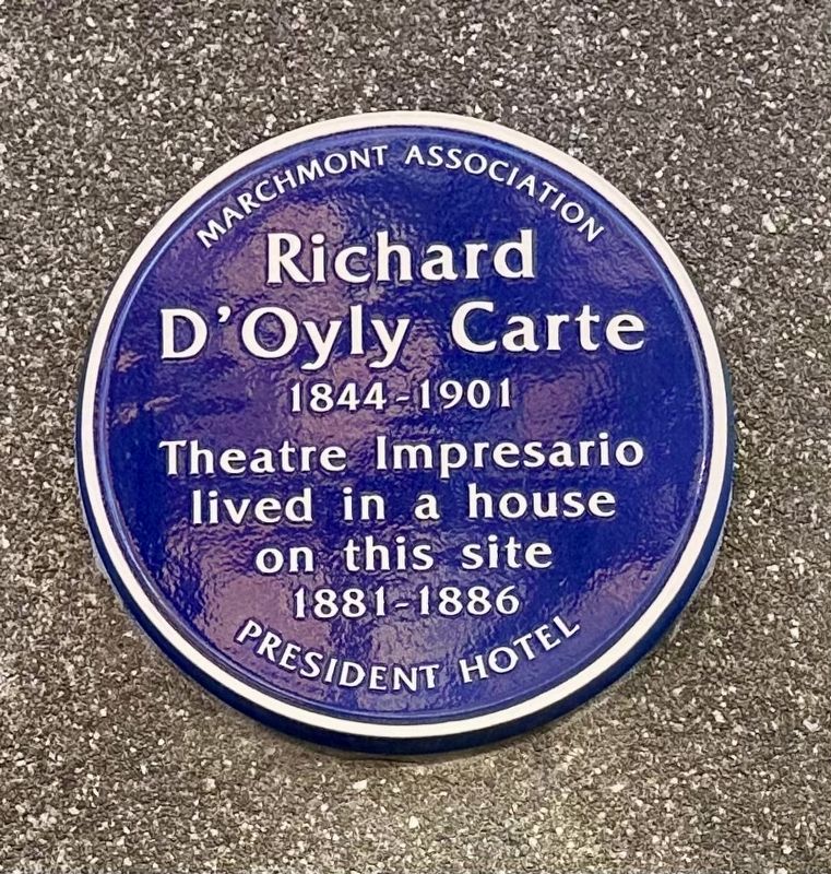 Richard DOyly Carte Marker. Click for full size. Richard DOyly Carte Marker image. Click for full size.