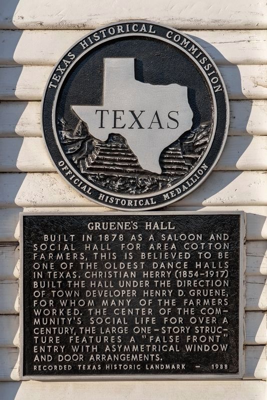 Gruene's Hall Marker. Click for full size. Gruene's Hall Marker image. Click for full size.