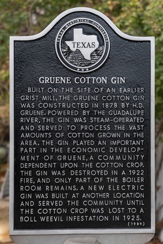 Gruene Cotton Gin Marker image. Click for full size.