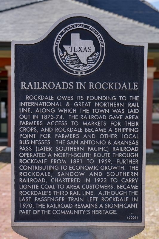 Railroads in Rockdale Marker. Click for full size. Railroads in Rockdale Marker image. Click for full size.