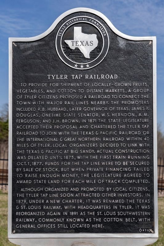 Tyler Tap Railroad Marker image. Click for full size.