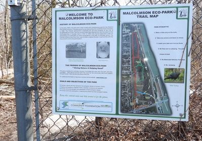 Welcome To Malcolmson Eco-Park - Marker. Click for full size. Welcome To Malcolmson Eco-Park - Marker image. Click for full size.