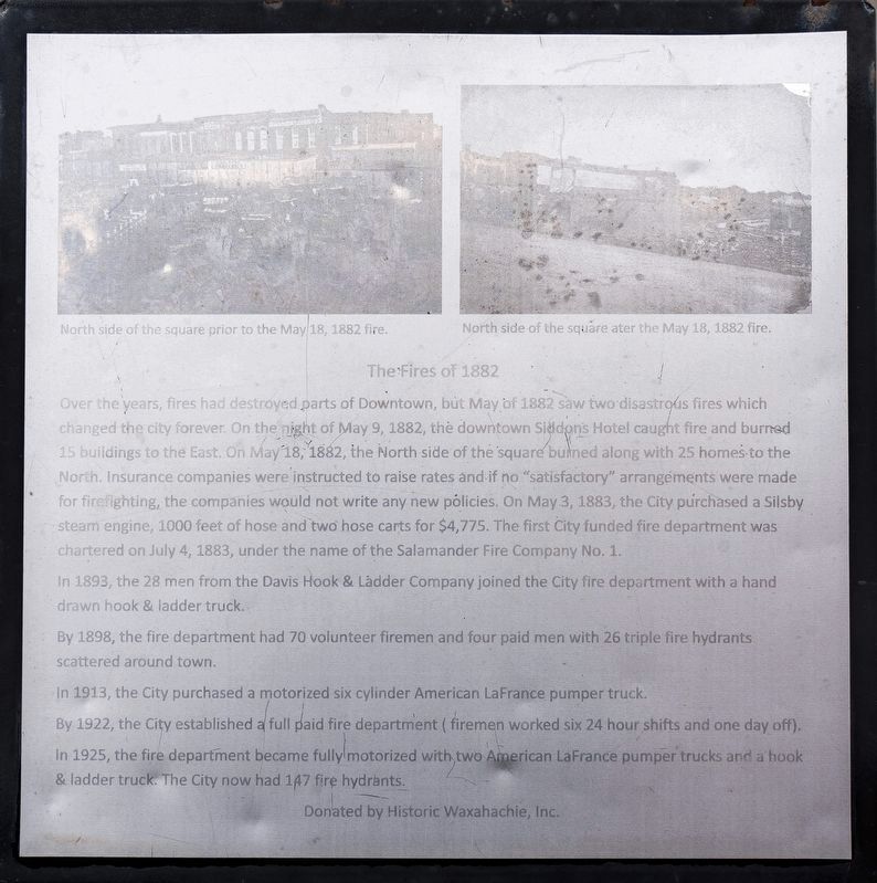 The Fires of 1882 Marker image. Click for full size.