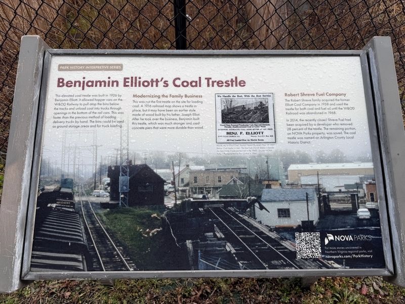 Benjamin Elliott's Coal Trestle Marker. Click for full size. Benjamin Elliott's Coal Trestle Marker image. Click for full size.