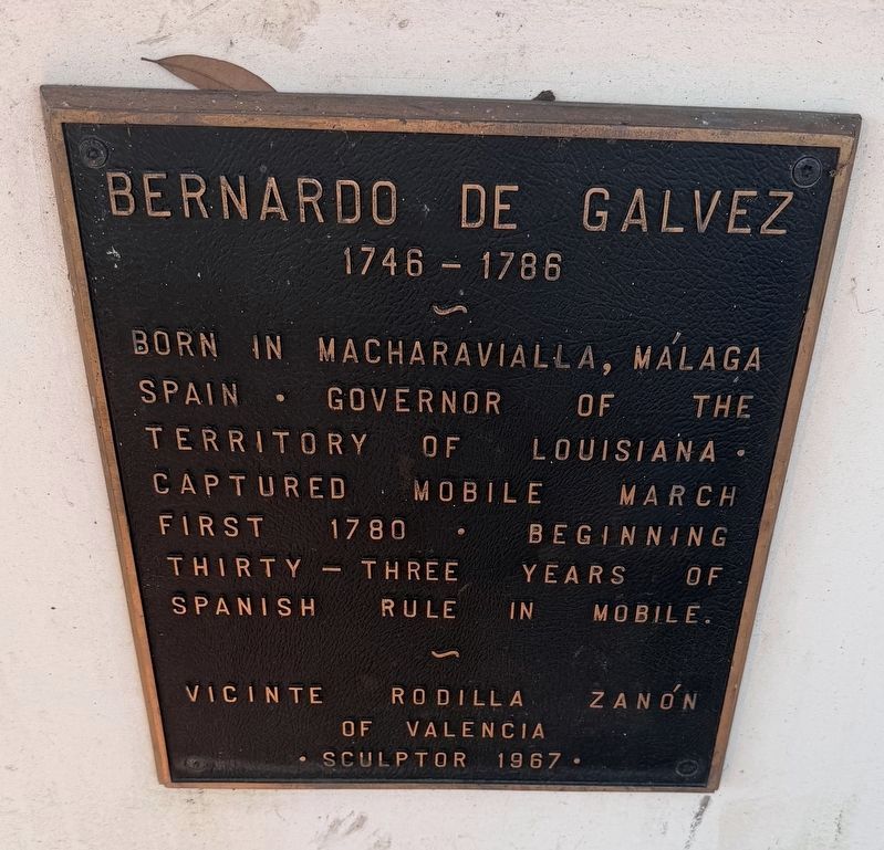 Bernardo de Galvez Marker. Click for full size. Bernardo de Galvez Marker image. Click for full size.