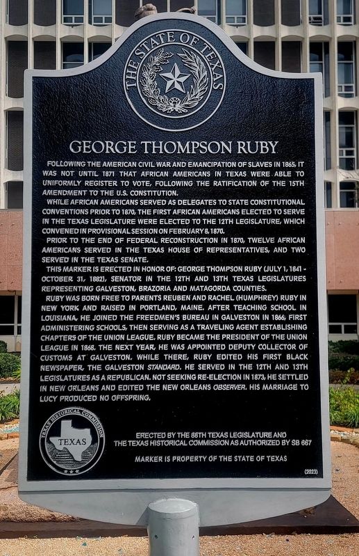 George Thompson Ruby Marker. Click for full size. George Thompson Ruby Marker image. Click for full size.