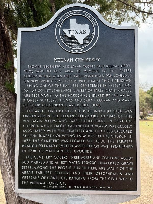 Keenan Cemetery Marker. Click for full size. Keenan Cemetery Marker image. Click for full size.