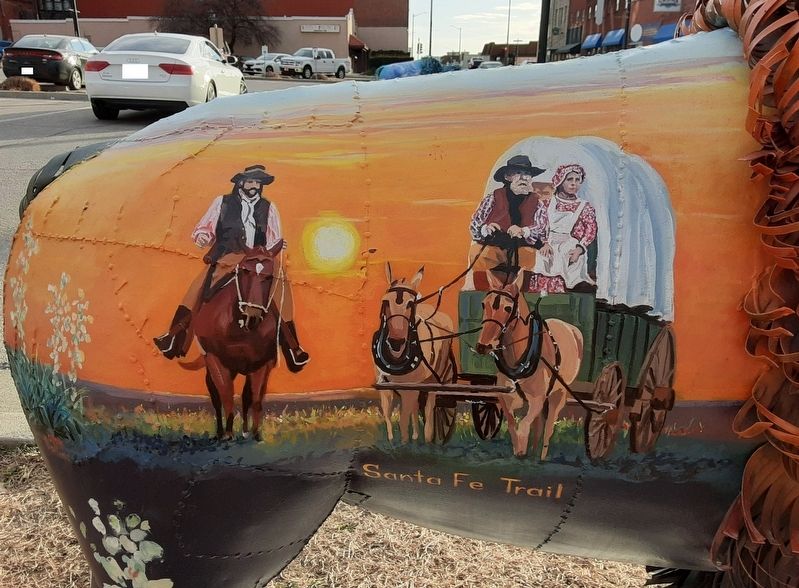 "Trails" Marker Santa Fe Trail Mural. Click for full size. "Trails" Marker Santa Fe Trail Mural image. Click for full size.