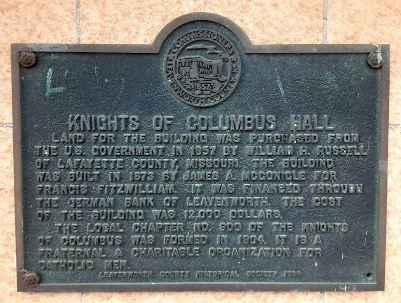 Knights of Columbus Hall Marker. Click for full size. Knights of Columbus Hall Marker image. Click for full size.