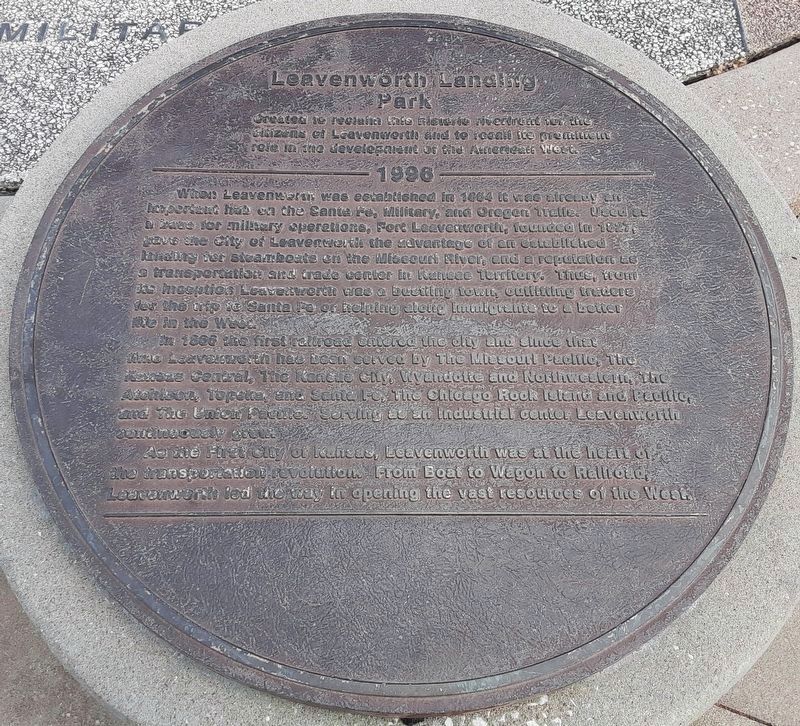 Leavenworth Landing Park Marker. Click for full size. Leavenworth Landing Park Marker image. Click for full size.