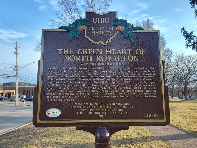 The Green Heart of North Royalton Marker, Side Two. Click for full size. The Green Heart of North Royalton Marker, Side Two image. Click for full size.