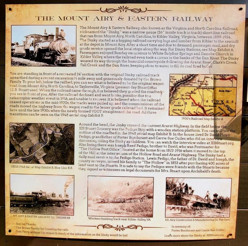 The Mount Airy & Eastern Railway Marker. Click for full size. The Mount Airy & Eastern Railway Marker image. Click for full size.