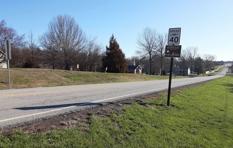 Ft. Leavenworth - Ft. Scott Military Road Marker. Click for full size. Ft. Leavenworth - Ft. Scott Military Road Marker image. Click for full size.