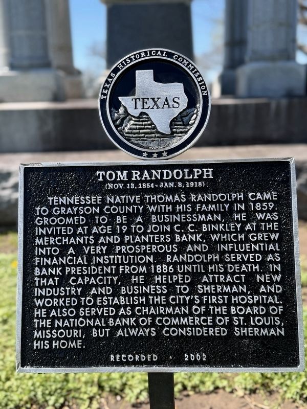 Tom Randolph Marker. Click for full size. Tom Randolph Marker image. Click for full size.