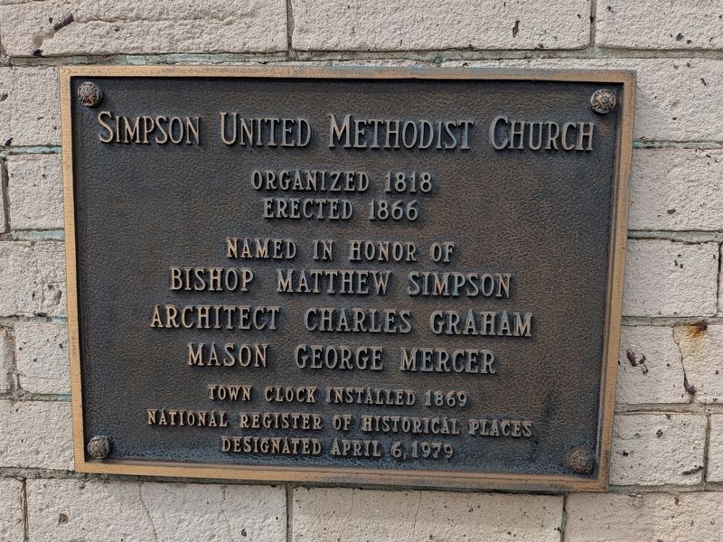 Simpson United Methodist Church Marker. Click for full size. Simpson United Methodist Church Marker image. Click for full size.