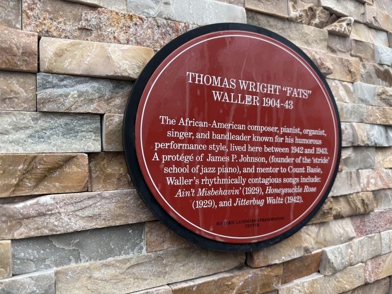 Thomas Wright "Fats" Waller 1904-43 Marker image. Click for full size.