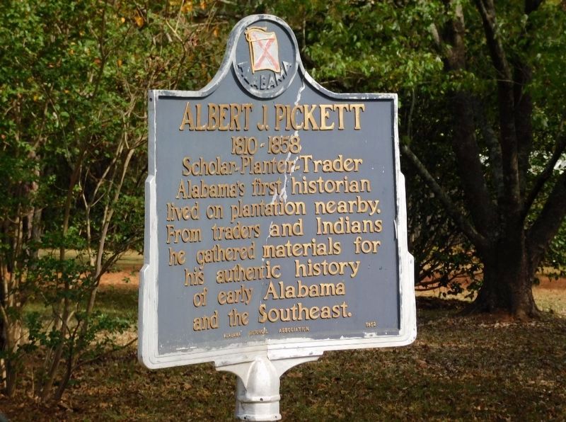 Albert J. Pickett Marker Damaged image. Click for full size.