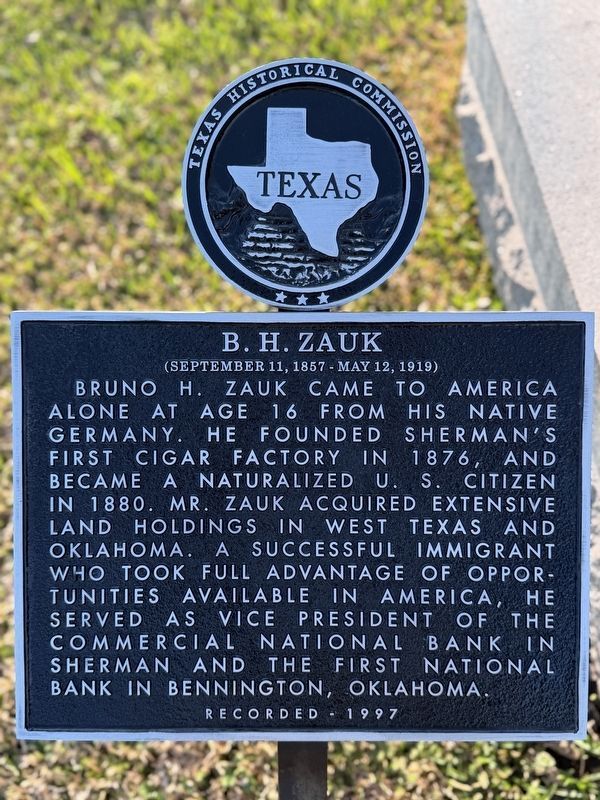 B.H. Zauk Marker image. Click for full size.