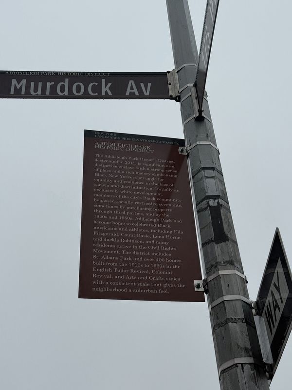 Addisleigh Park Historic District Marker. Click for full size. Addisleigh Park Historic District Marker image. Click for full size.
