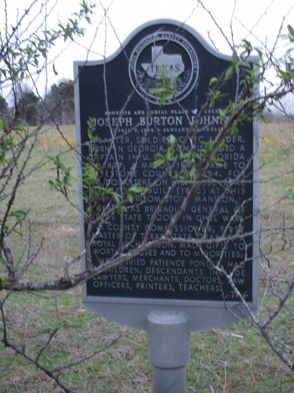 Homesite and Burial Place of General Joseph Burton Johnson Marker. Click for full size. Homesite and Burial Place of General Joseph Burton Johnson Marker image. Click for full size.
