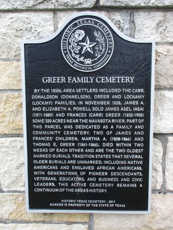 Greer Family Cemetery Marker image. Click for full size.