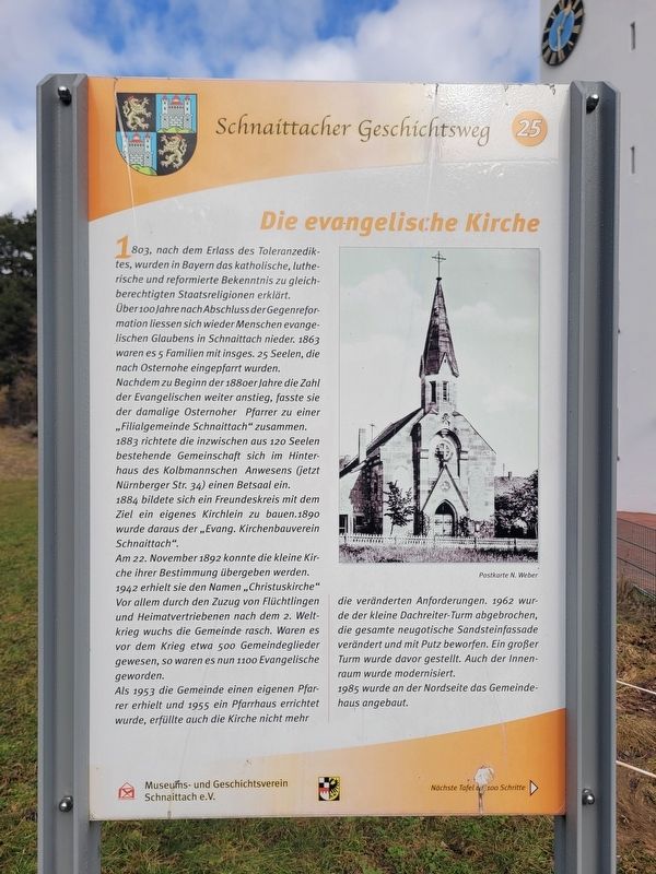 Die evangelische Kirche / The Protestant Church Marker image. Click for full size.