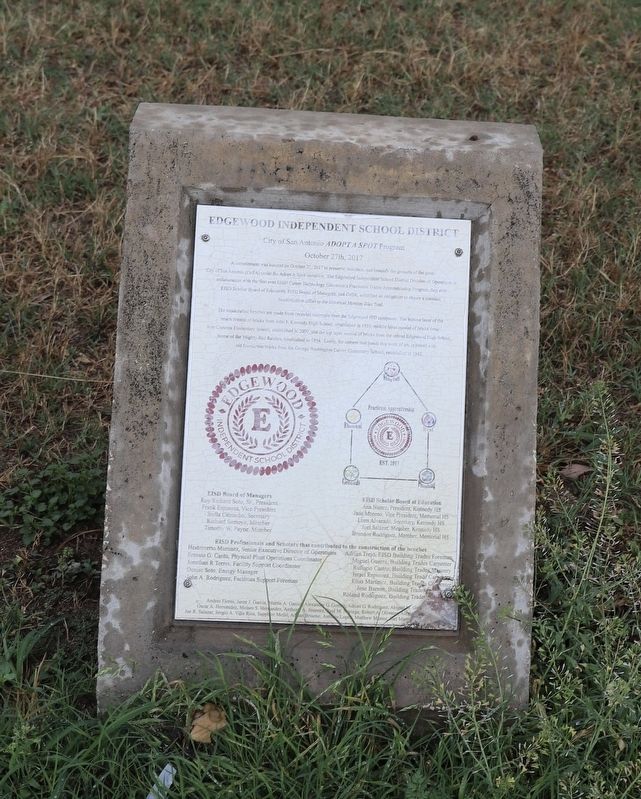 Edgewood Independent School District Marker. Click for full size. Edgewood Independent School District Marker image. Click for full size.