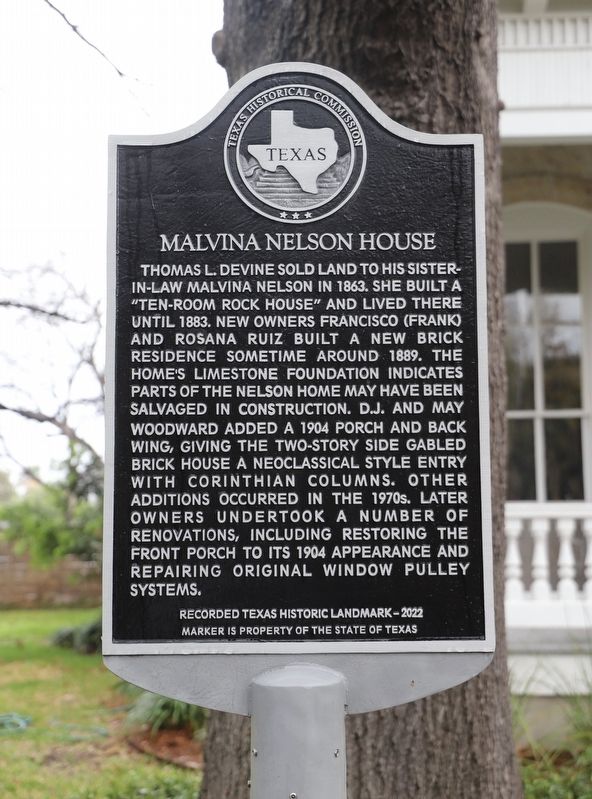 Malvina Nelson House Marker. Click for full size. Malvina Nelson House Marker image. Click for full size.