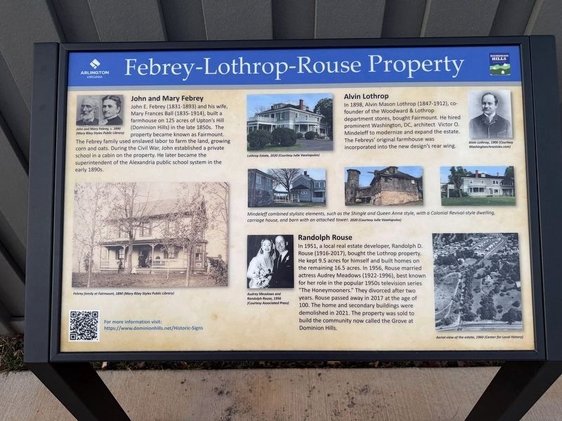 Febrey-Lothrop-Rouse Property Marker. Click for full size. Febrey-Lothrop-Rouse Property Marker image. Click for full size.