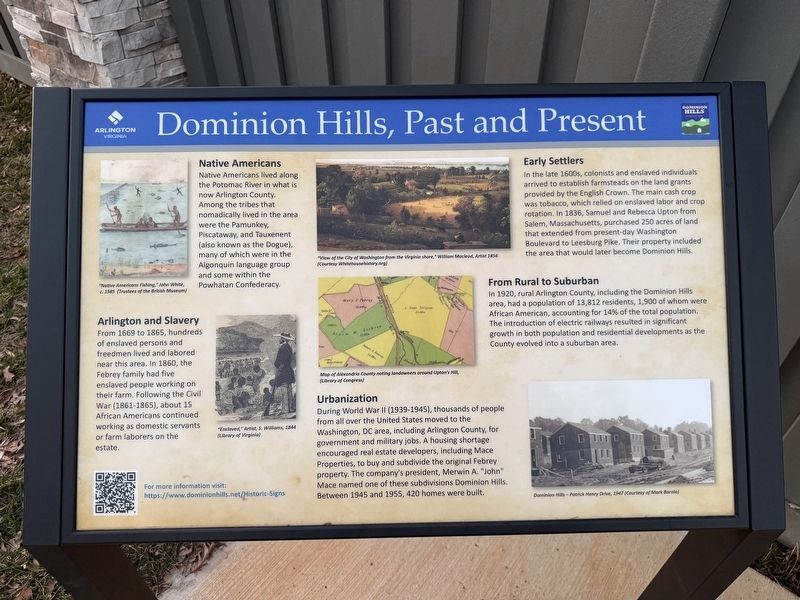Dominion Hills, Past and Present Marker. Click for full size. Dominion Hills, Past and Present Marker image. Click for full size.