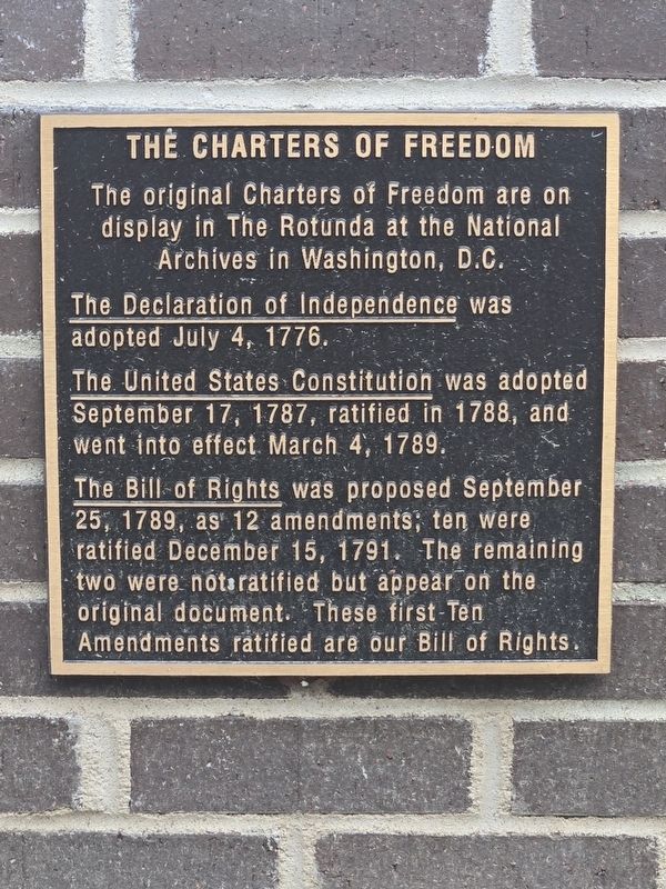 The Charters of Freedom Marker image. Click for full size.