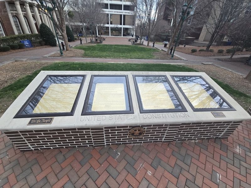 The Charters of Freedom Marker - replica display of the U.S. Constitution image. Click for full size.