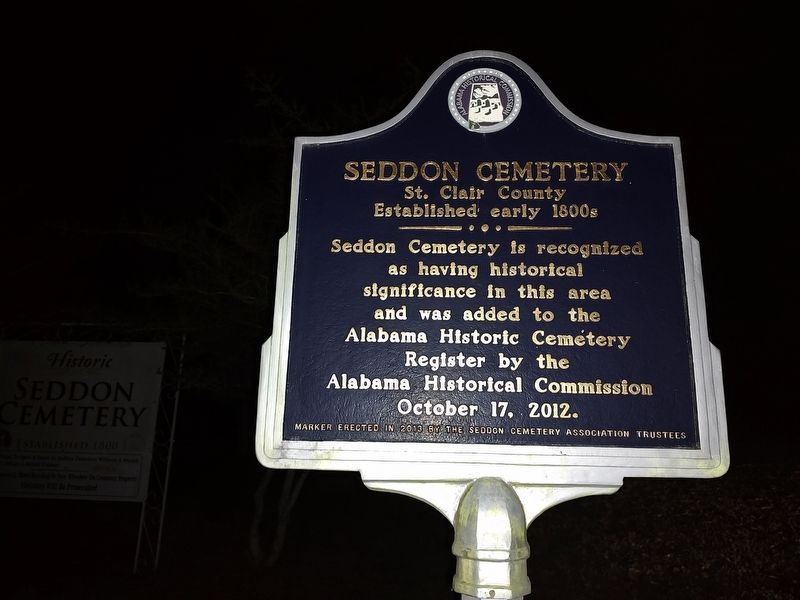 Seddon Cemetery Marker. Click for full size. Seddon Cemetery Marker image. Click for full size.