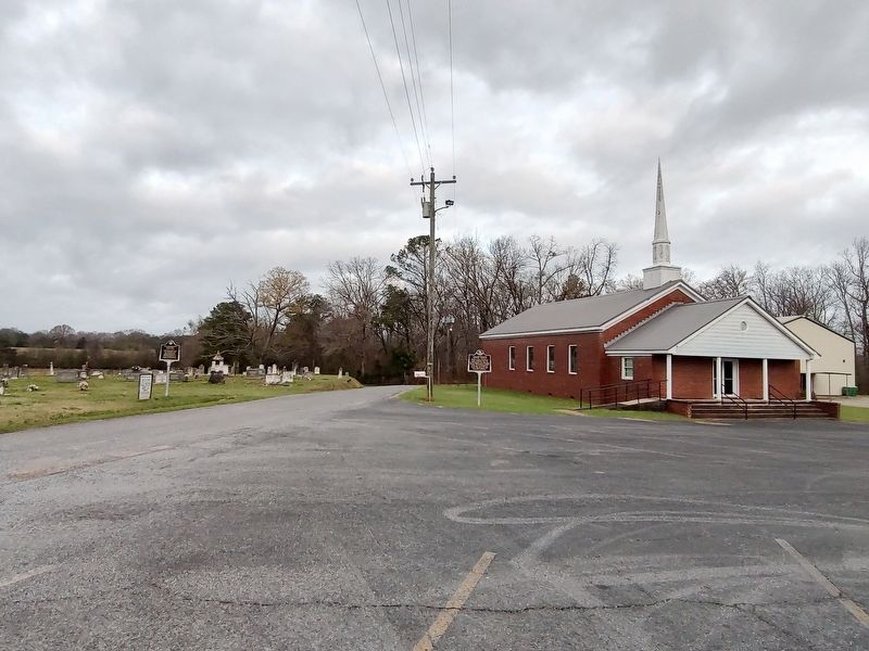 Tallasahatchie Cemetery & Church and Markers. Click for full size. Tallasahatchie Cemetery & Church and Markers image. Click for full size.