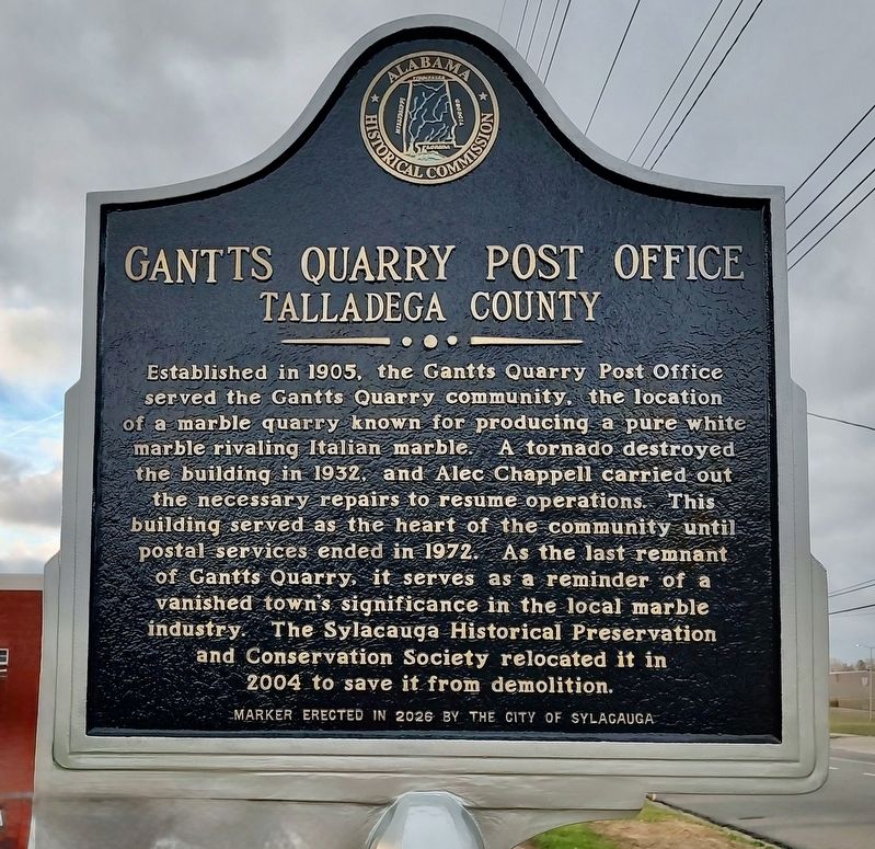 Gantts Quarry Post Office Marker. Click for full size. Gantts Quarry Post Office Marker image. Click for full size.