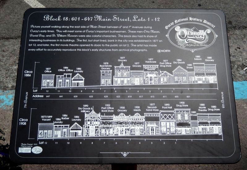 Block 18: 601-647 Main Street Marker image. Click for full size.