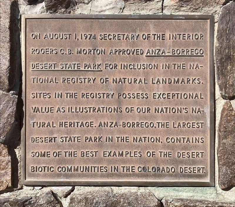Anza-Borrego Desert State Park Marker image. Click for full size.