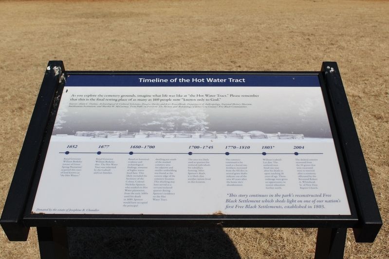 Timeline of the Hot Water Tract Marker. Click for full size. Timeline of the Hot Water Tract Marker image. Click for full size.