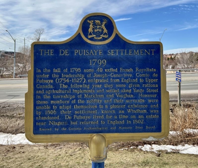 The De Puisaye Settlement Marker. Click for full size. The De Puisaye Settlement Marker image. Click for full size.
