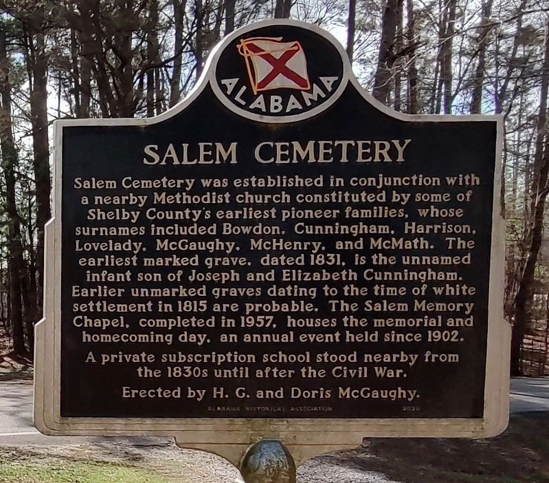 Salem Cemetery Marker - Reverse Side image. Click for full size.