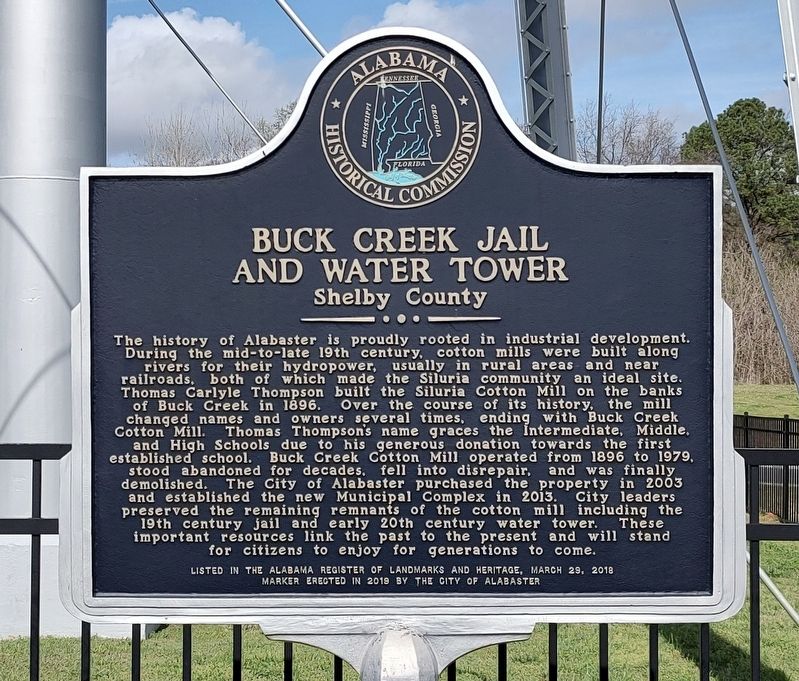 Buck Creek Jail and Water Tower Marker image. Click for full size.