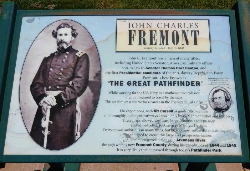 John Charles Fremont Marker (<i>left panel</i>). Click for full size. John Charles Fremont Marker (<i>left panel</i>) image. Click for full size.