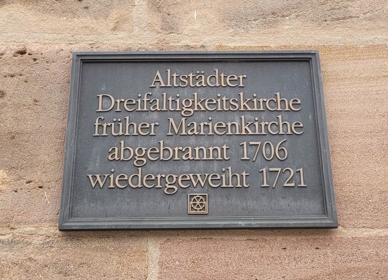 Altstädter Dreifaltigkeitskirche / Old Town Trinity Church Marker. Click for full size. Altstädter Dreifaltigkeitskirche / Old Town Trinity Church Marker image. Click for full size.