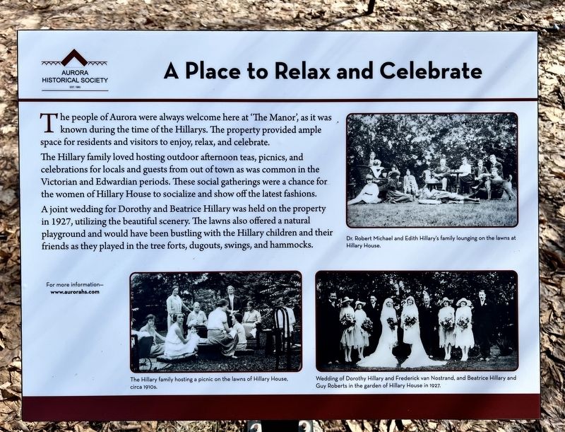 A Place to Relax and Celebrate Marker. Click for full size. A Place to Relax and Celebrate Marker image. Click for full size.