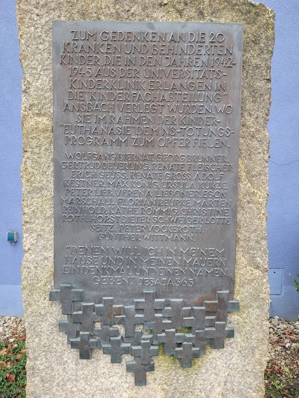 Gedenken an die Opfer der NS-„Kinder-Euthanasie“ / Memorial to Victims of Nazi “Child Euthanasia” Ma. Click for full size. Gedenken an die Opfer der NS-„Kinder-Euthanasie“ / Memorial to Victims of Nazi “Child Euthanasia” Ma image. Click for full size.