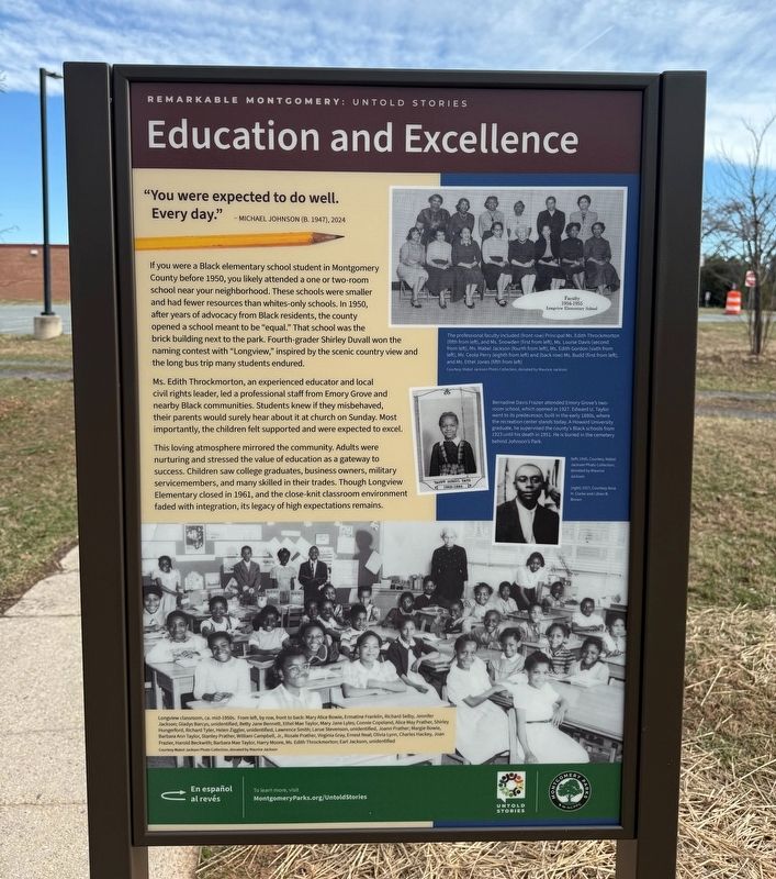 Education and Excellence side of the marker. Click for full size. Education and Excellence side of the marker image. Click for full size.