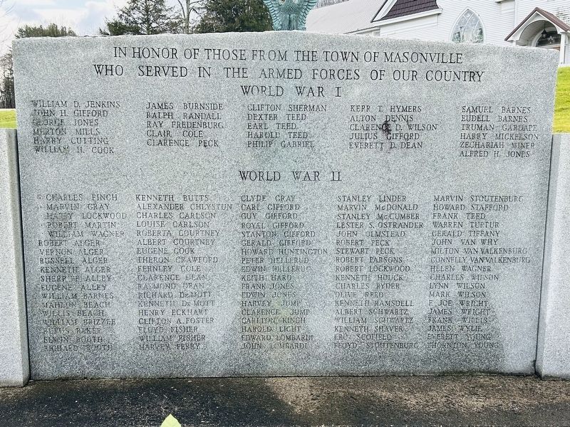 Masonville WW I & WW II Memorial image. Click for full size.