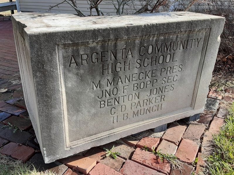 High School Cornerstone at the Grain Elevator Office. Click for full size. High School Cornerstone at the Grain Elevator Office image. Click for full size.