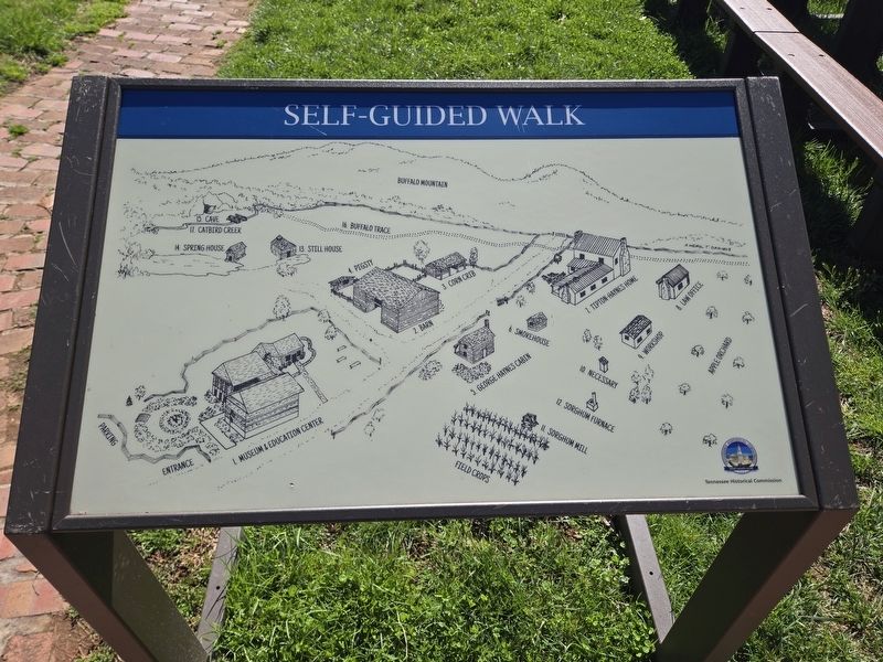 Self-guided Walk Map. Location of the marker is near the Tipton-Haynes House (No. 7). Click for full size. Self-guided Walk Map. Location of the marker is near the Tipton-Haynes House (No. 7) image. Click for full size.